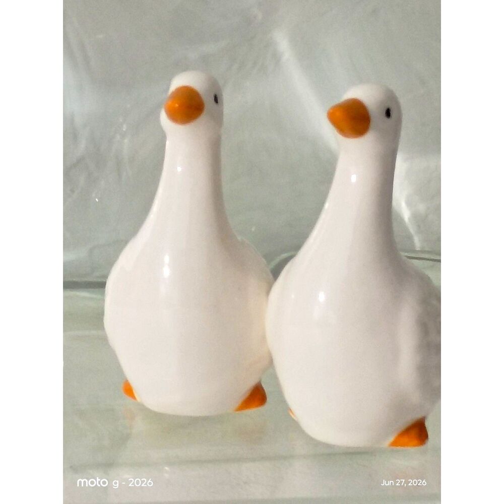 Duck Salt and Pepper Shakers Handpainted~New~Cracker Barrel
